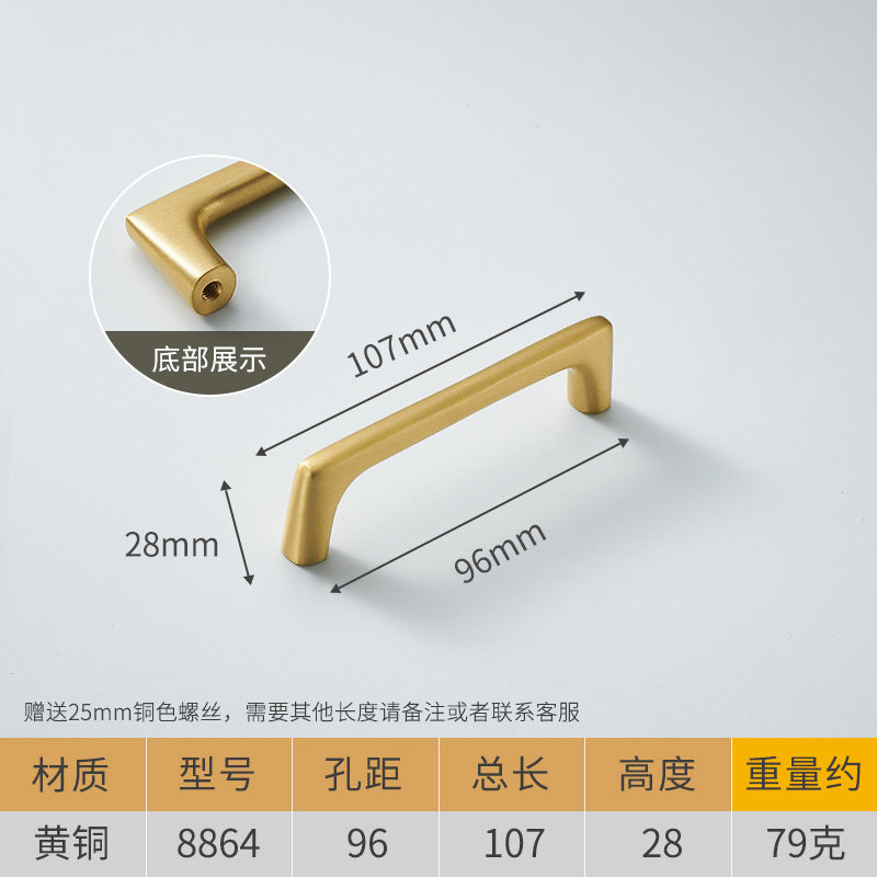 Brass handle for French cabinet door