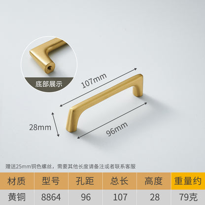 Brass handle for French cabinet door