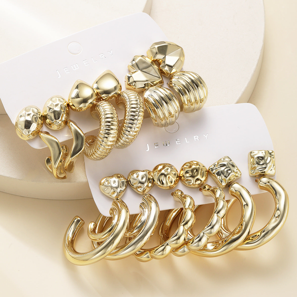 12-Pair CCB Drop & Heart Earring Set