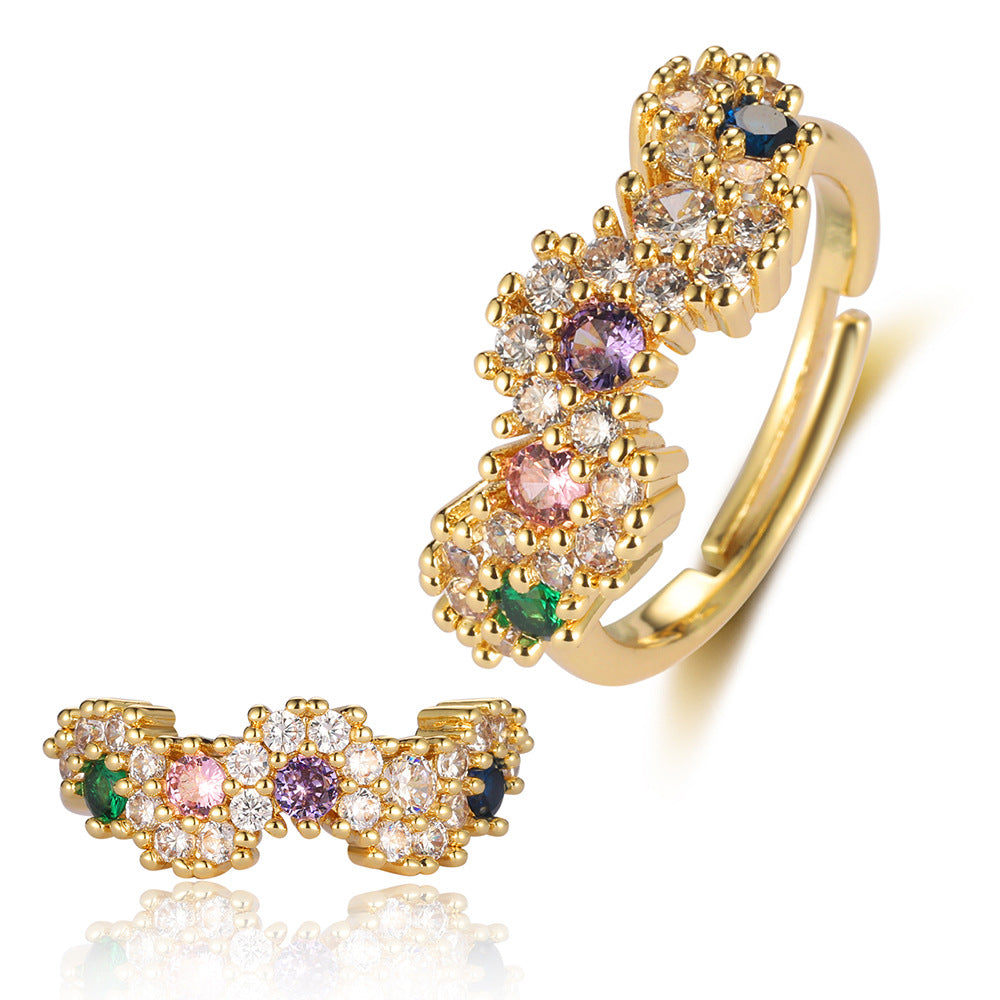 Cross eye zircon ring