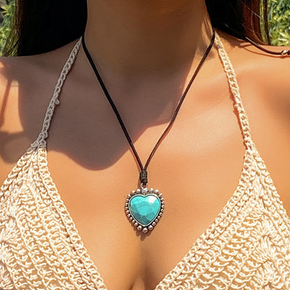 Turquoise love pendant necklace