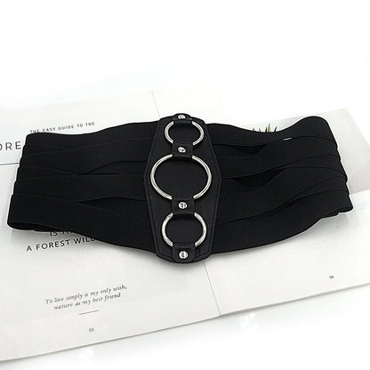 Retro extra wide elastic belt