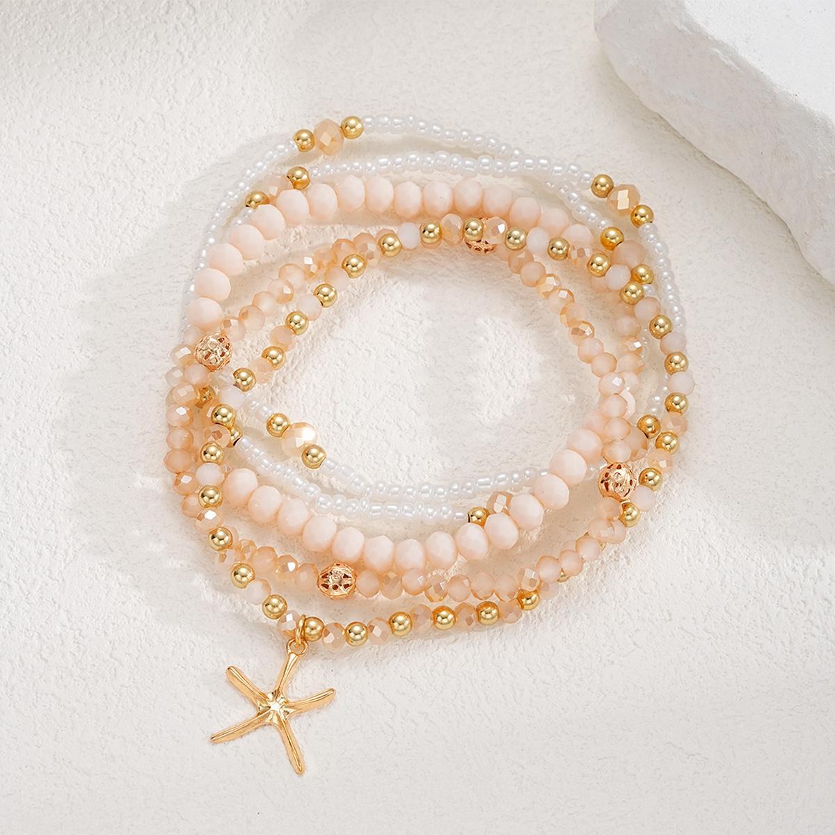 Starfish pendant rice beads five-piece set