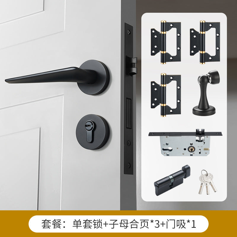 Gold black brass door lock