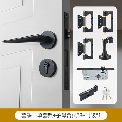 Gold black brass door lock