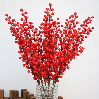 Fruta navideña fruta roja 3 tenedores 6 tenedores 12 tenedores fruta de simulación 