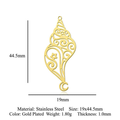 5 pcs/bag, mermaid tail titanium steel pendant.