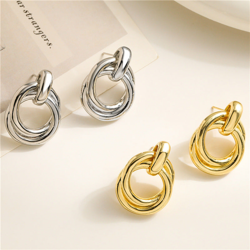 Double Metal Wrap Earrings