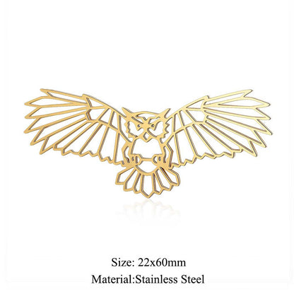 5 pcs/titanium steel paper-cut style animal pendant.