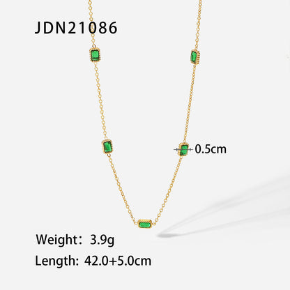 Emerald Zircon Necklace Bracelet
