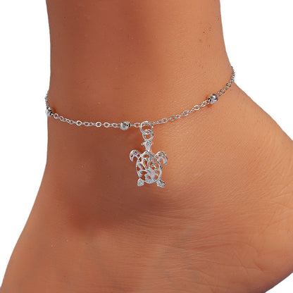 Turtle Silver Alloy Anklet
