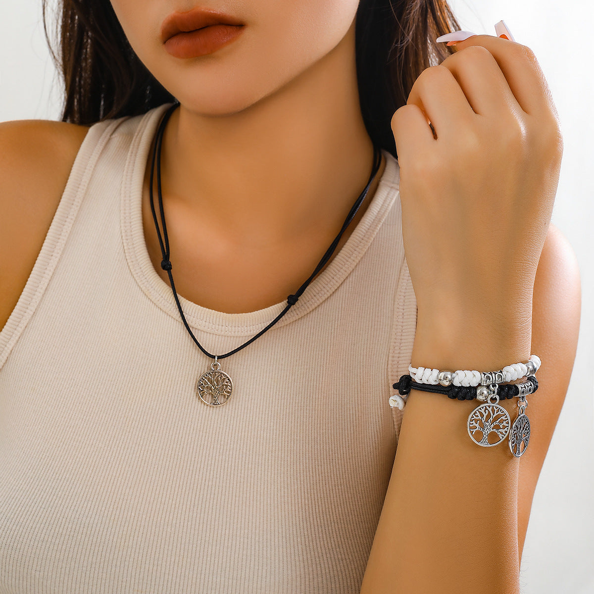 Vintage peace symbol adjustment item necklace