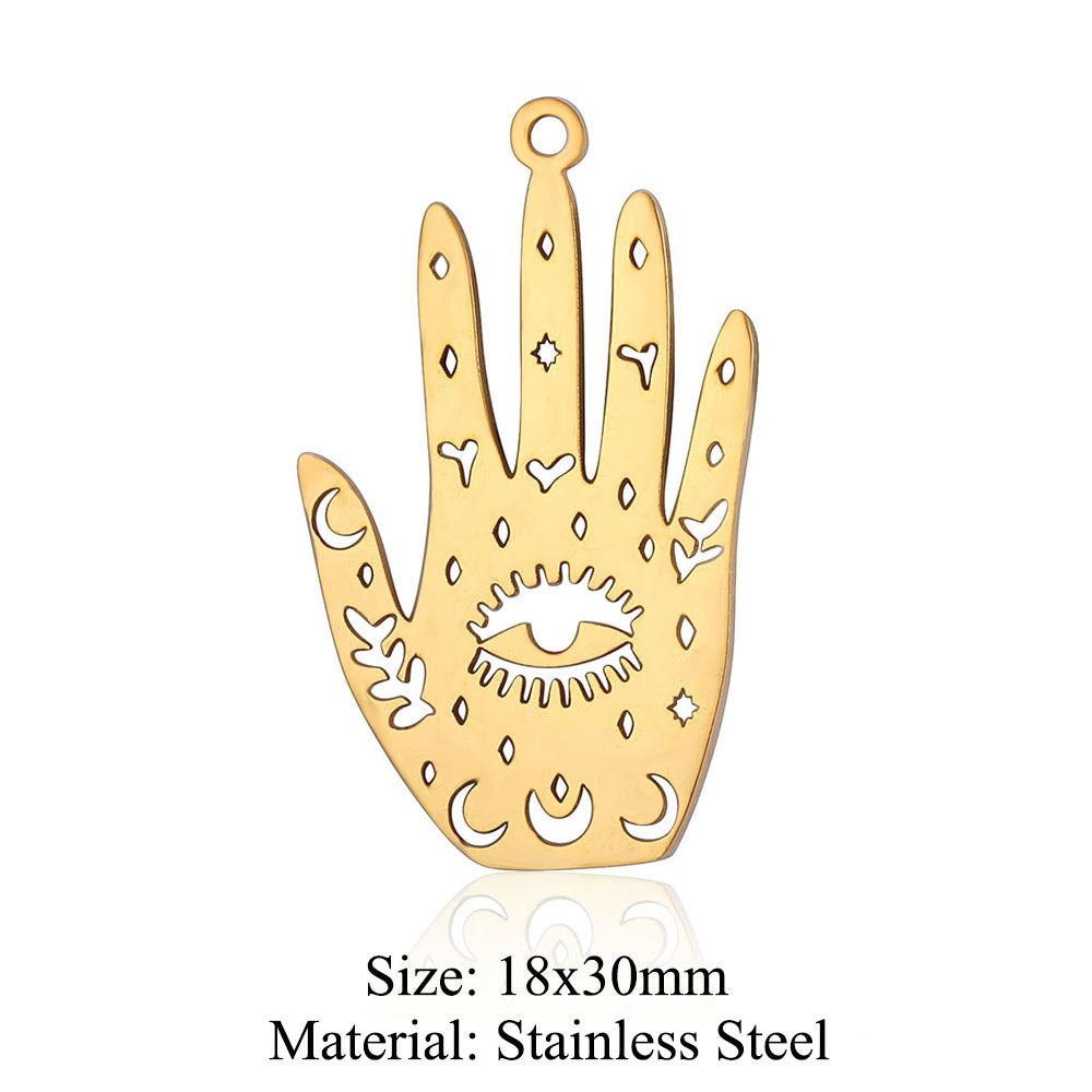 5 pcs/bag eye palm titanium steel pendant fashion