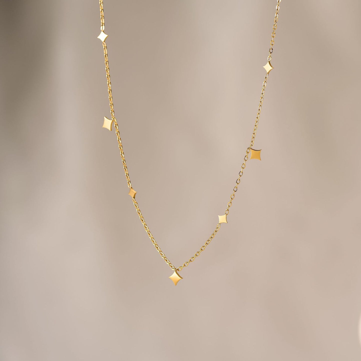 Titanium Steel Rhombus Necklace & Bracelet Set