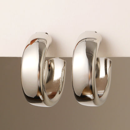 C-shaped creative metal personality earrings