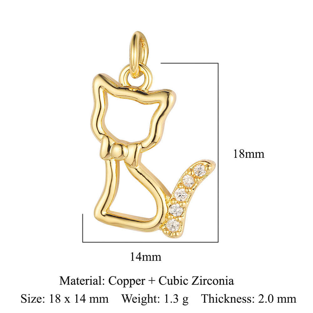 Colgante de cobre y circonita con forma de estrella y sol 