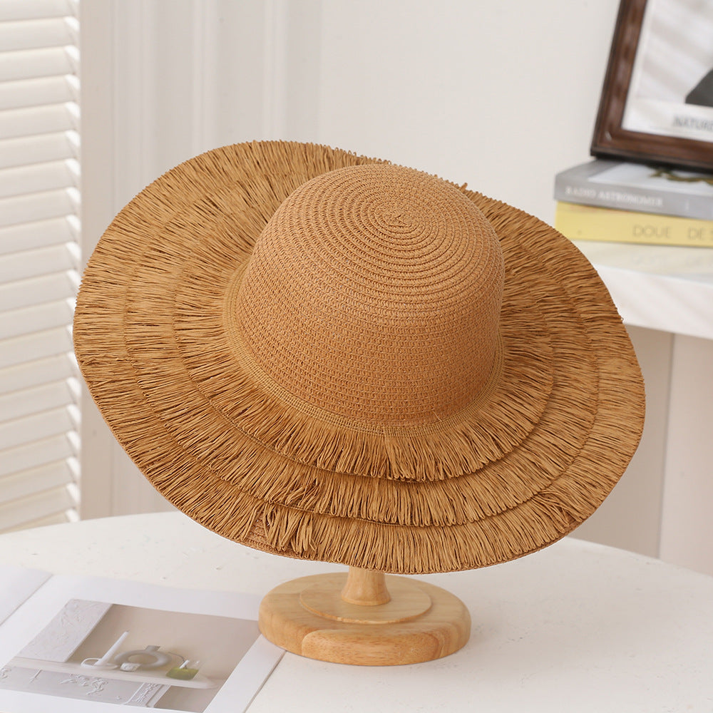 Fringe Hat Bohemian Beach Sun Vacation Wide Brim