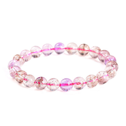 Pulsera de siete cristales transparentes de hielo natural 5A 