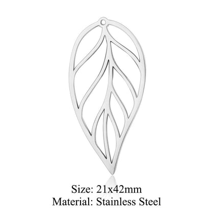 5pcs/pack of ginkgo biloba titanium steel pendant