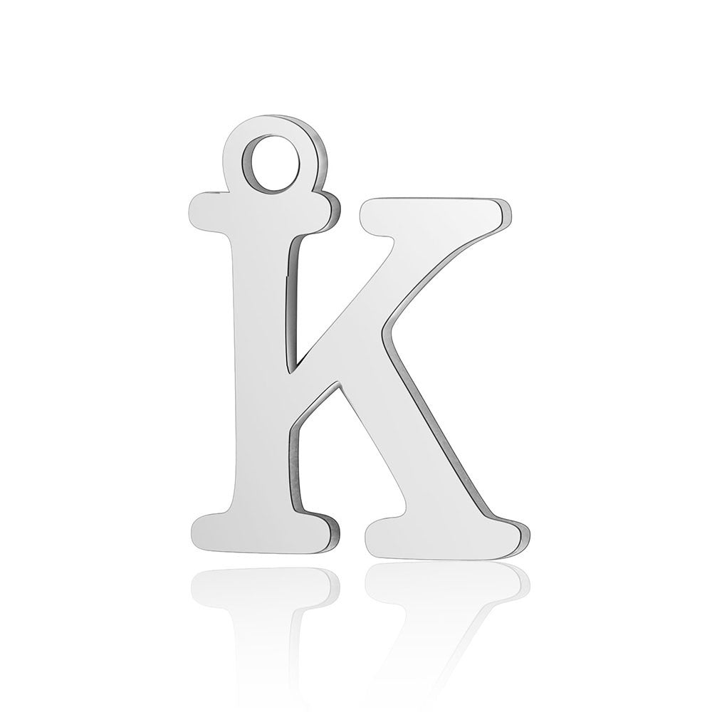 5 pcs/bag letter titanium steel pendant