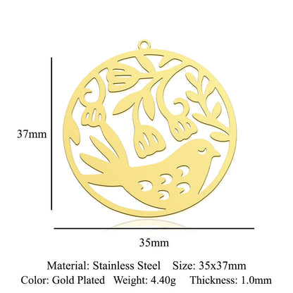 5 pcs/bag, mermaid tail titanium steel pendant.