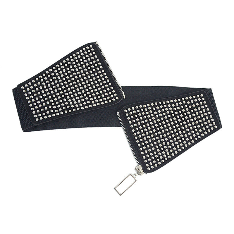 Punk style rivet flannel waist seal