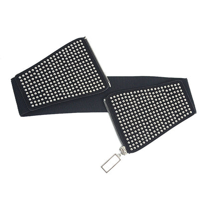 Punk style rivet flannel waist seal