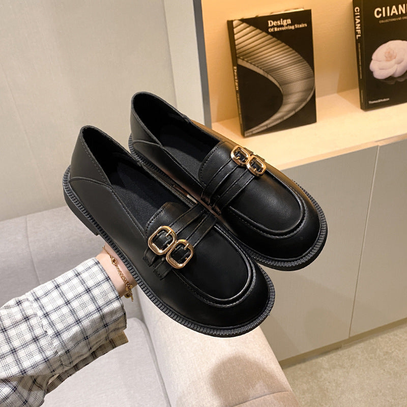 Small Leather Shoes Loafers Women