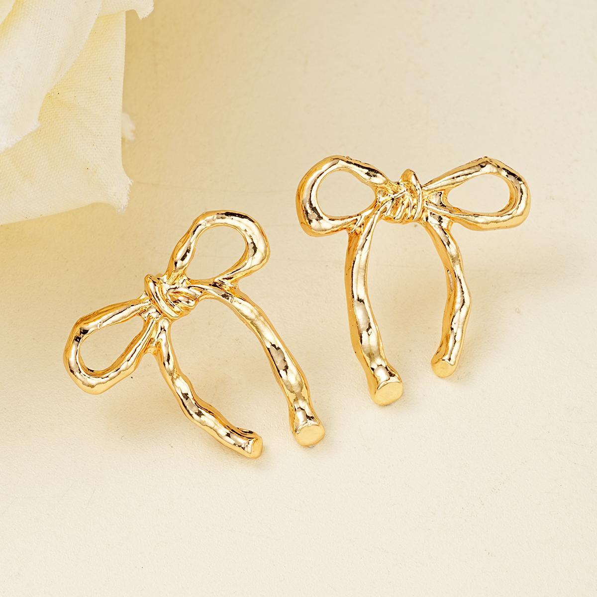 Hollow Bow Stud Earrings
