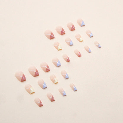 Spring Geometric Nude Nails