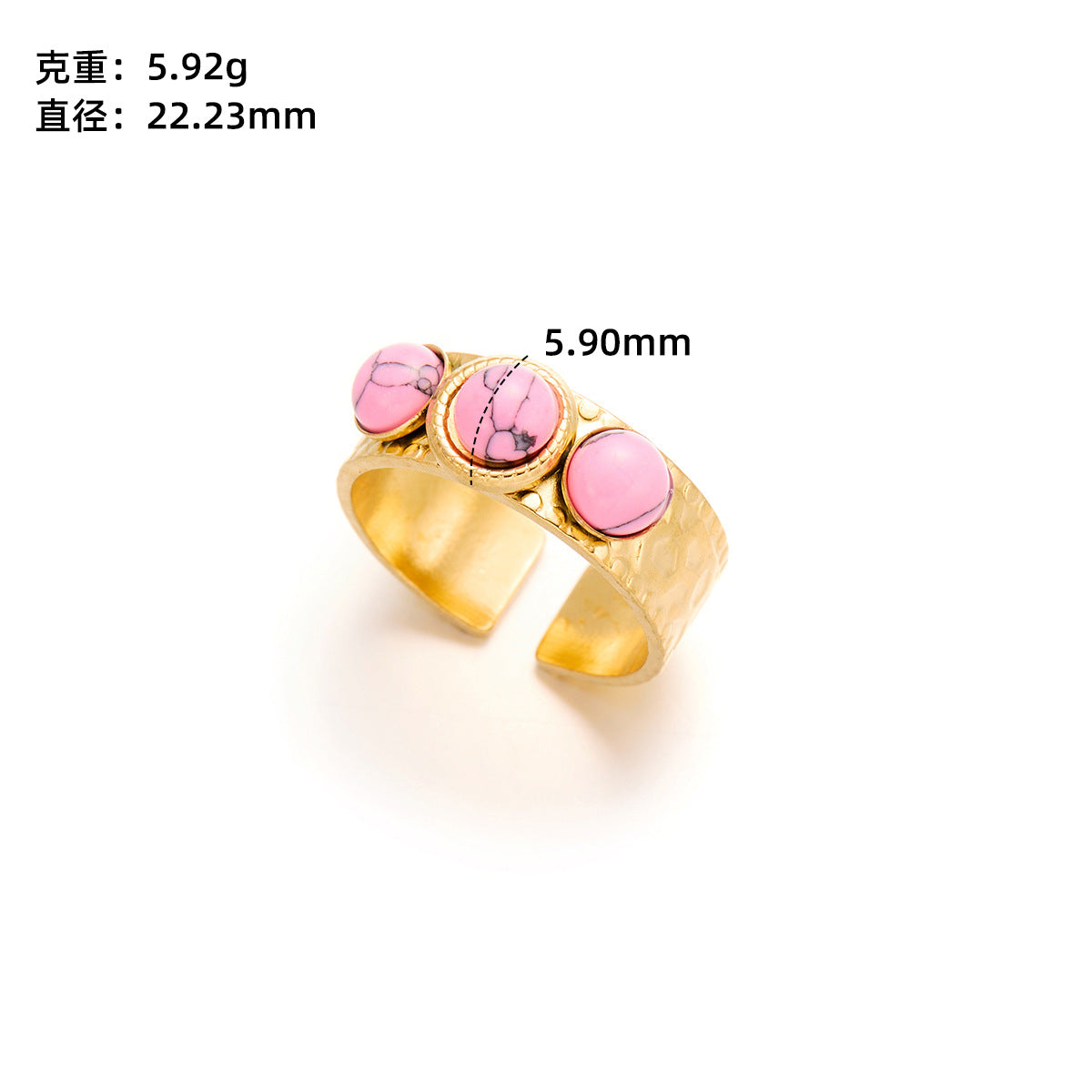 Gold Titanium Steel Flower Ring