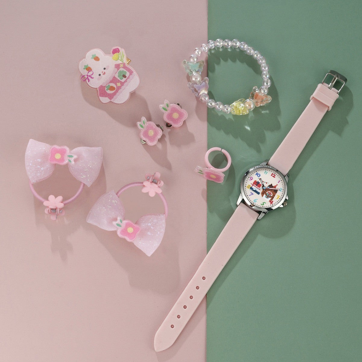 Silicone watch cartoon element jewelry set