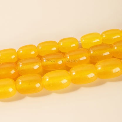 Optimized yellow chalcedony bucket beads loose beads