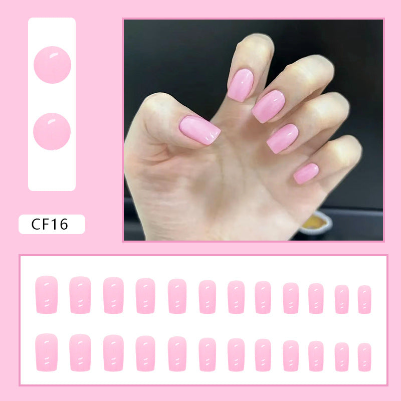Glossy Solid Color Square Nails