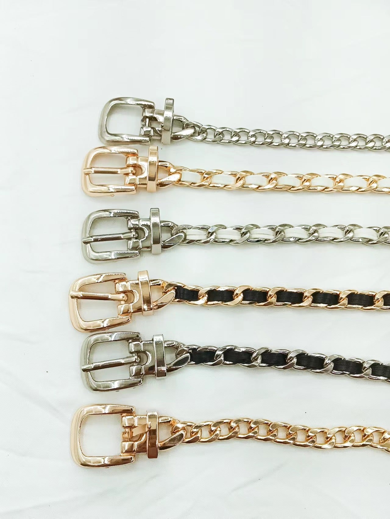 Punk style metal chain belt