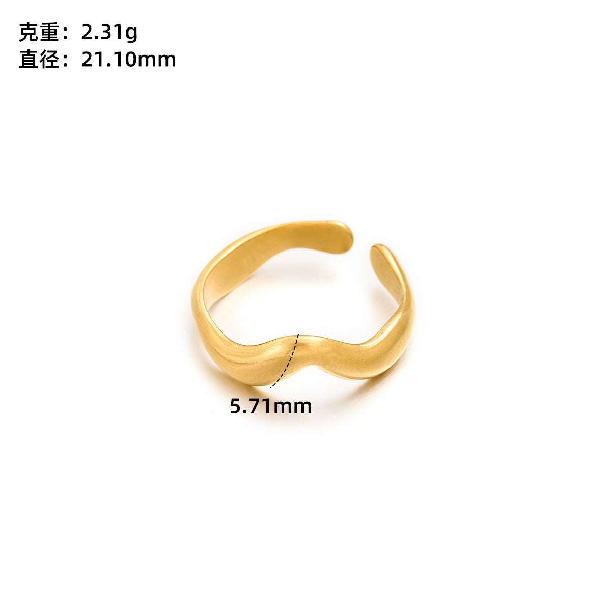 Stainless steel love open ring