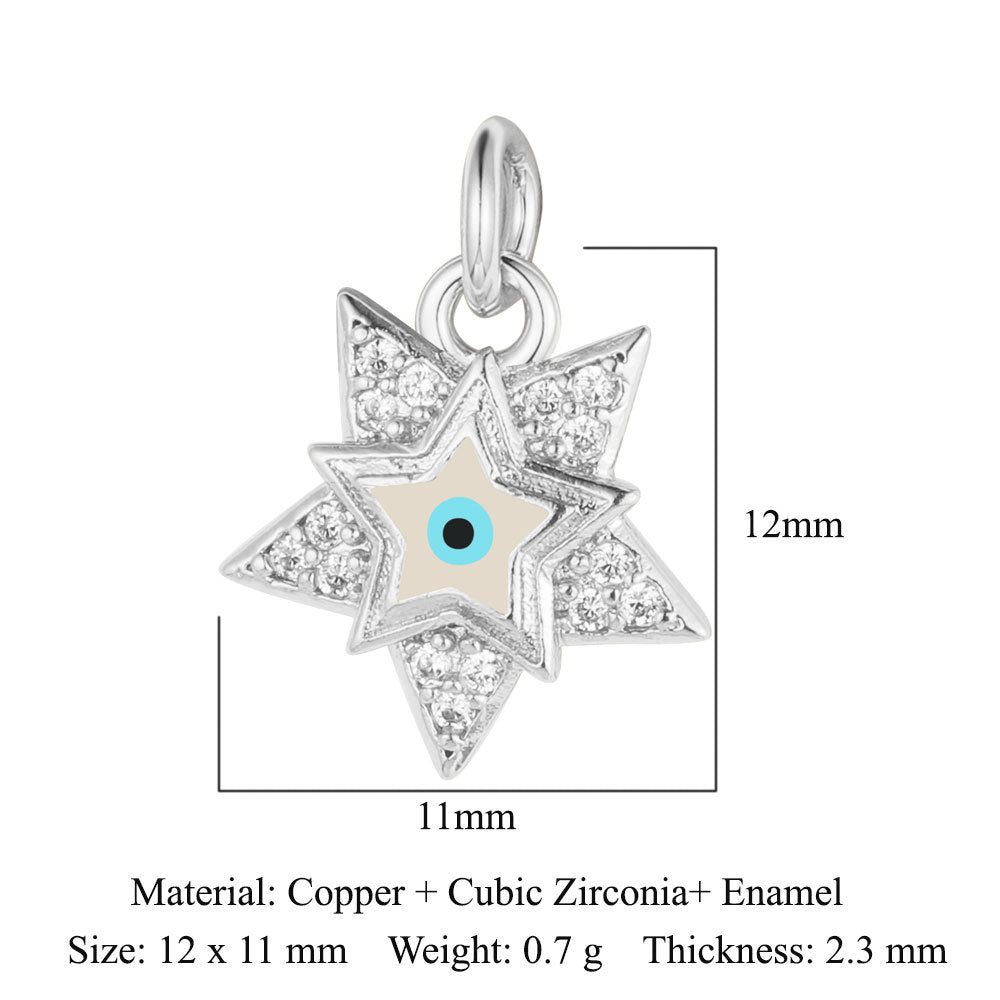Star of David Copper Zirconia Pendant