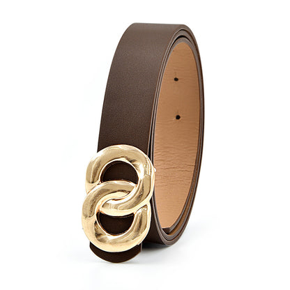 Button Belt Women's Jeans Versatile