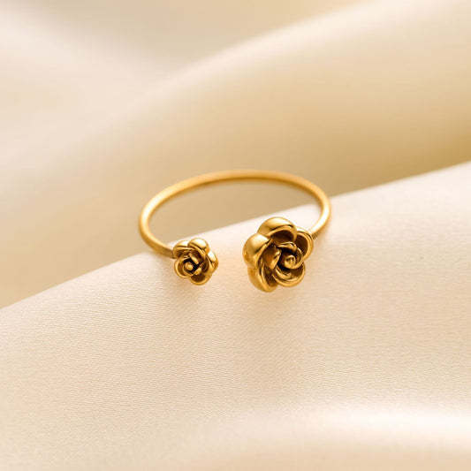 Double Rose Flower Ring