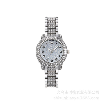 Rhinestone Digital Steel Band Watch