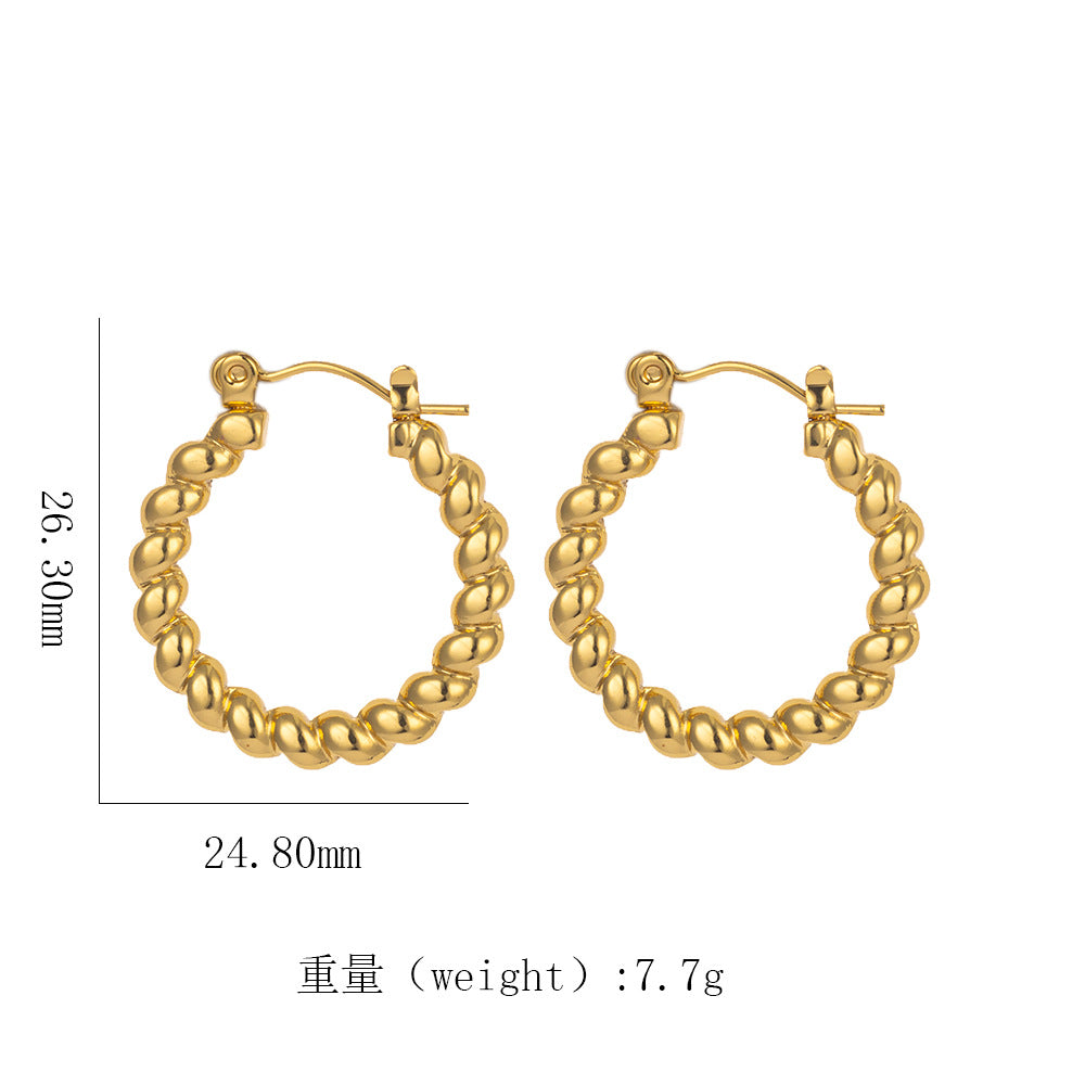 18K Gold Titanium Steel Geometric Earrings