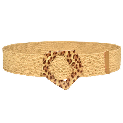 Round Braided Resin Buckle Ladies Belt
