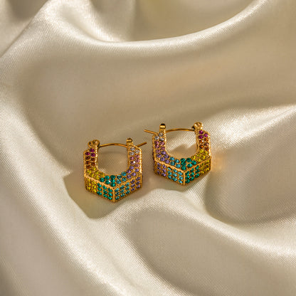 Geometric diamond earrings