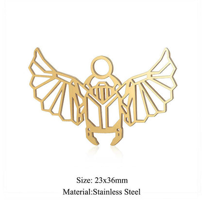 5 pcs/titanium steel paper-cut style animal pendant.