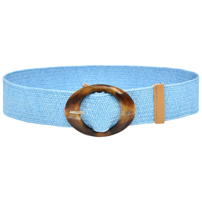 Ethnic style woven elastic belt