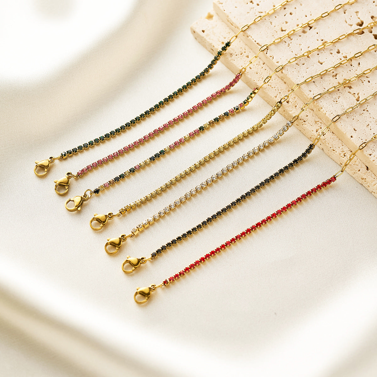 18K Gold Plated Zircon Cross Bracelet