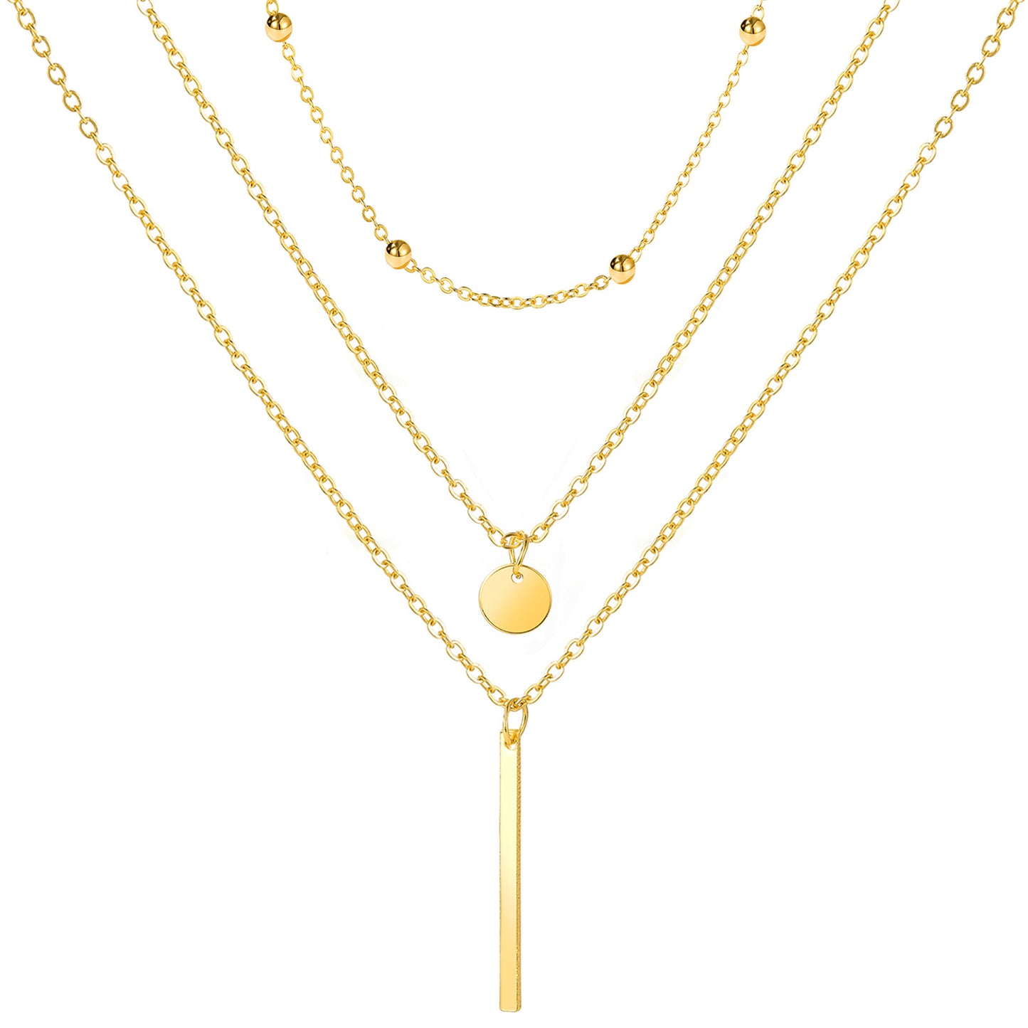 Sequined Metal Multi-Layer Copper Necklace