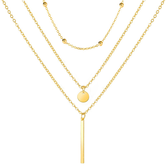 Sequined Metal Multi-Layer Copper Necklace