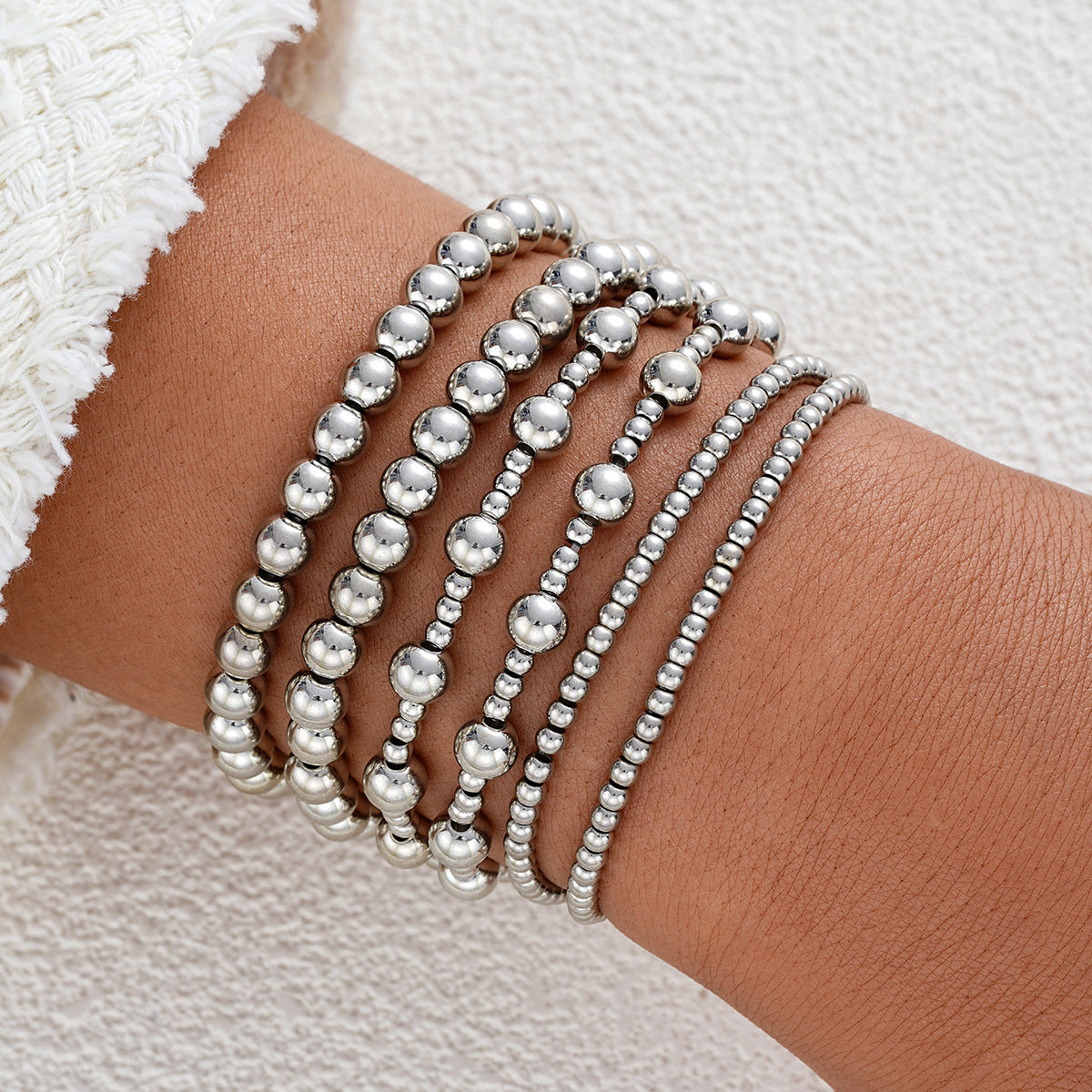 CCB Beaded Stackable Bracelet Set (6 pcs)