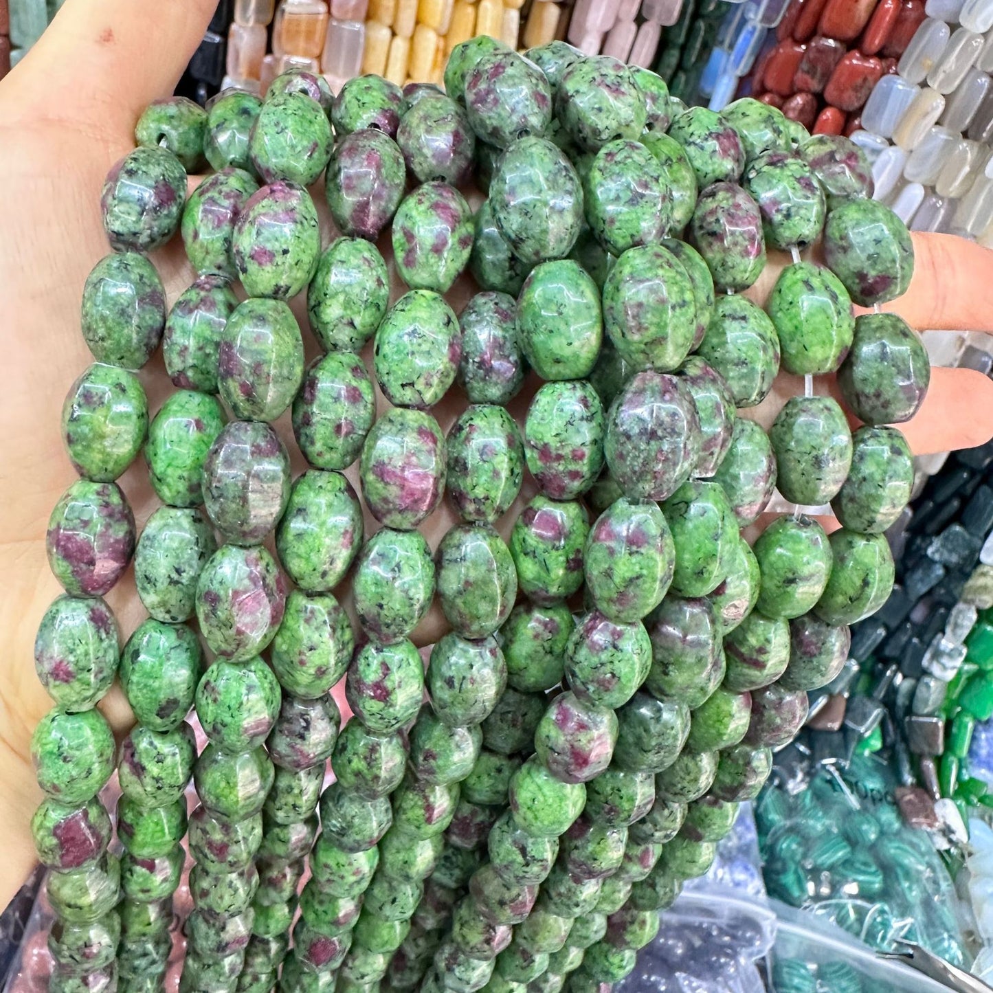 Cristal 28pcs contas de arroz hexagonais 10*14MM contas soltas 